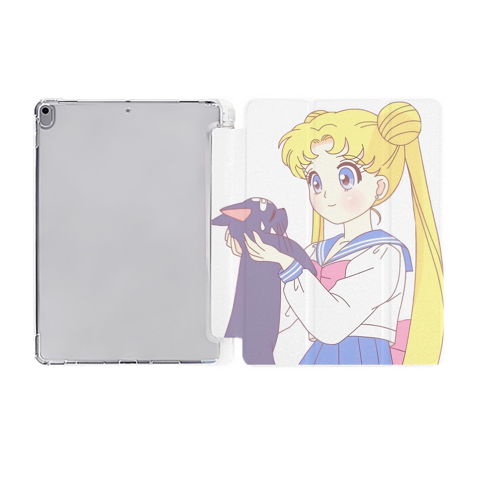 （画像用） 美少女戦士セーラームーン 愛野 美奈子 あいの みなこ Sailor Moon Aino Minako IPad ケース ペン収納付き 三つ折りスタンド PUレザー×シリコン 対応機種9.5/10.5/10.9インチ